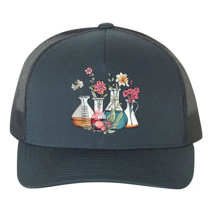 Laboratory Floral Beakers Chemistry Lab Scientist Yupoong Adult 5-Panel Trucker Hat