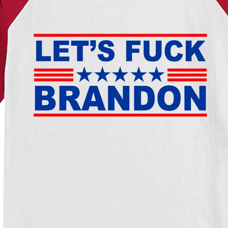 Let's F Brandon LGB FJB Funny Kids Colorblock Raglan Jersey