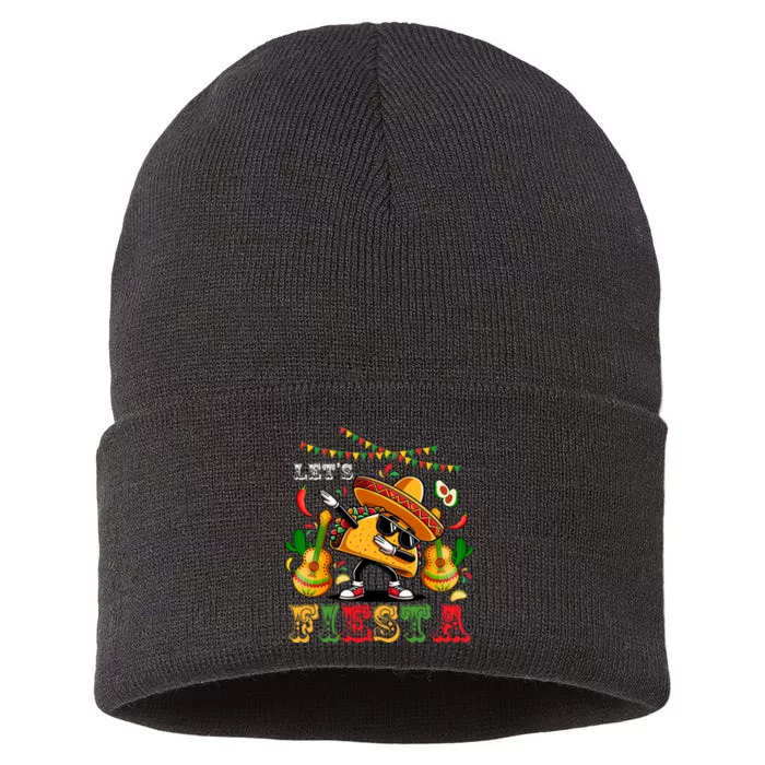 LetS Fiesta Cinco De Mayo Dabbing Taco Sustainable Knit Beanie