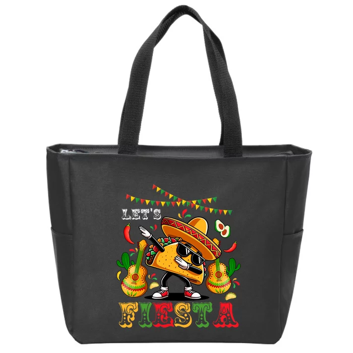 LetS Fiesta Cinco De Mayo Dabbing Taco Zip Tote Bag