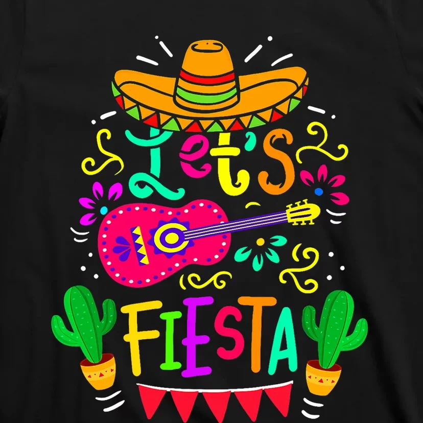 LetS Fiesta Cinco De Mayo Mexican Party Guitar Lover T-Shirt