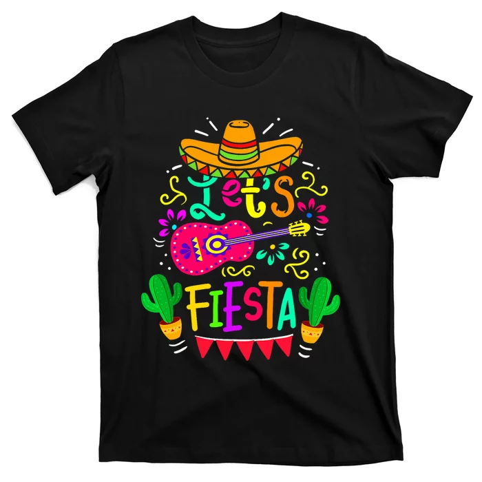 LetS Fiesta Cinco De Mayo Mexican Party Guitar Lover T-Shirt