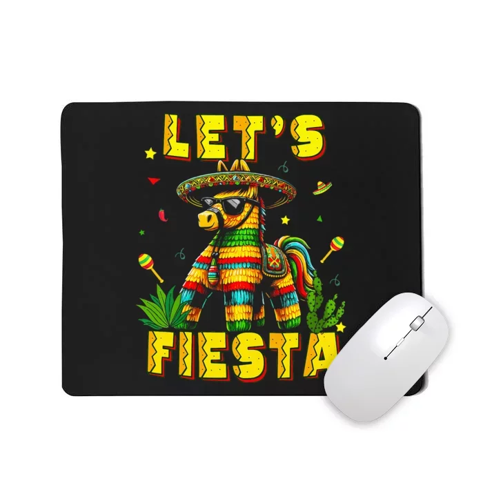 Lets Fiesta Cinco De Mayo Mexican Party Mexico Donkey Pinata Mousepad