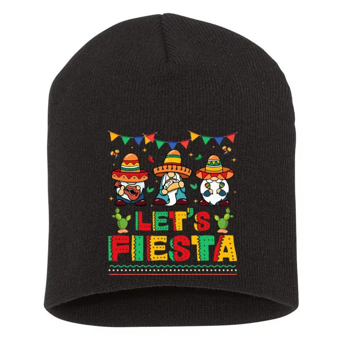 Lets Fiesta Cinco De Mayo Mexican Trio Gnomes Short Acrylic Beanie