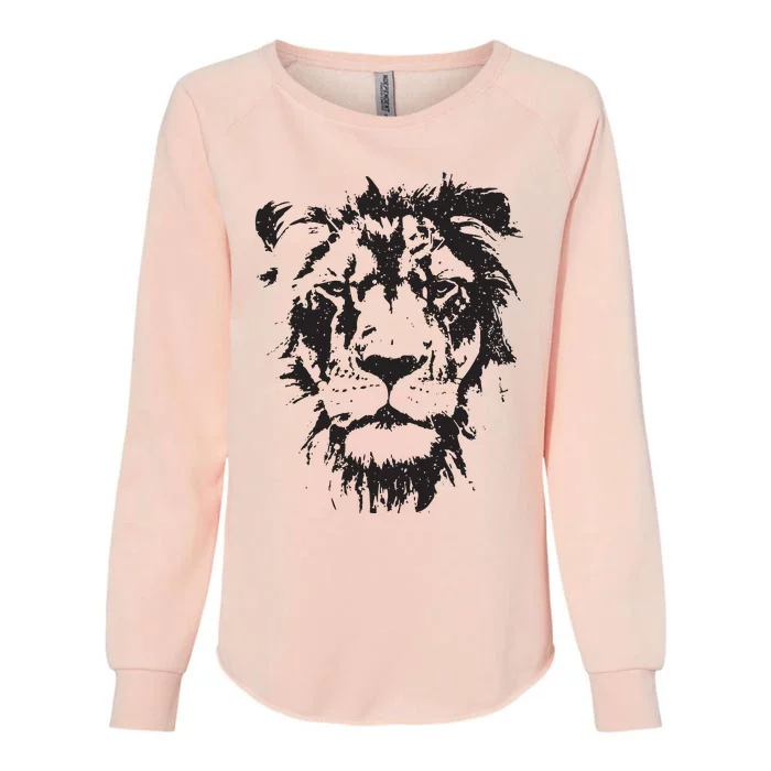 Lion Face Cool Zoo Animals Zoo Keeper Womens California Wash Sweatshirt