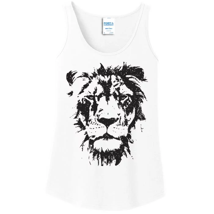 Lion Face Cool Zoo Animals Zoo Keeper Ladies Essential Tank