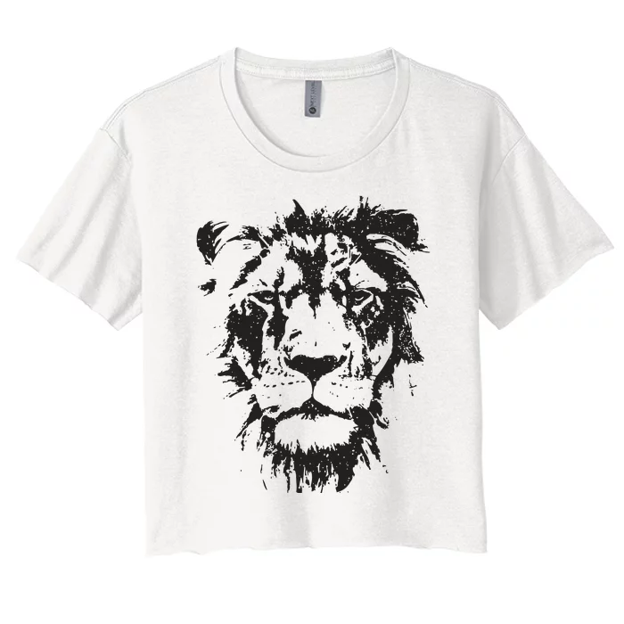 Lion Face Cool Zoo Animals Zoo Keeper Women's Crop Top Tee