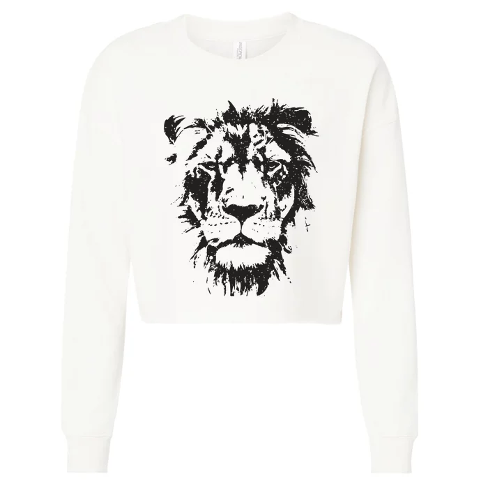 Lion Face Cool Zoo Animals Zoo Keeper Cropped Pullover Crew