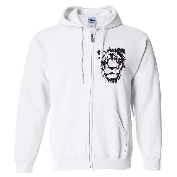 Lion Face Cool Zoo Animals Zoo Keeper Full Zip Hoodie