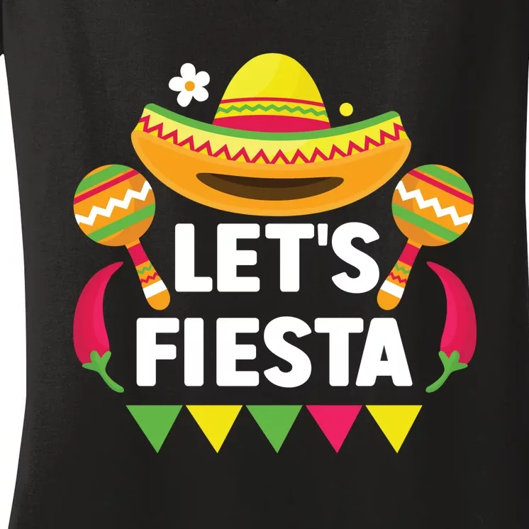 LetS Fiesta Cinco De Mayo Celebration Women's V-Neck T-Shirt