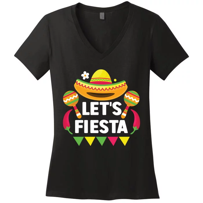 LetS Fiesta Cinco De Mayo Celebration Women's V-Neck T-Shirt