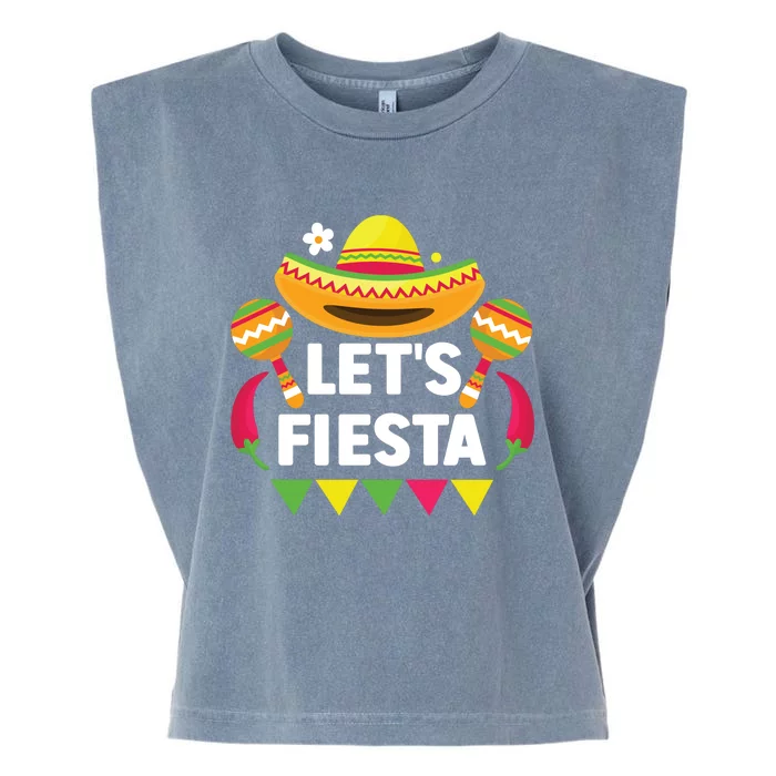 LetS Fiesta Cinco De Mayo Celebration Garment-Dyed Women's Muscle Tee