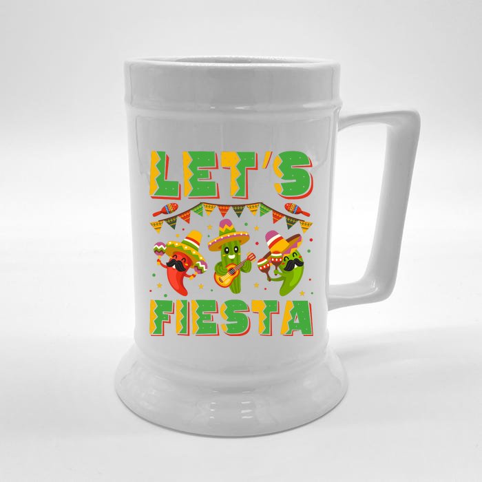 LetS Fiesta Cinco De Mayo Celebration Graphic Front & Back Beer Stein