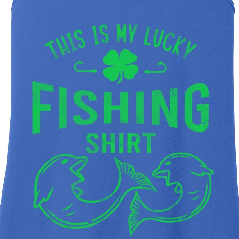 Lucky Fishing Cute Gift Funny Shamrock Fisher Gift Ladies Essential Tank