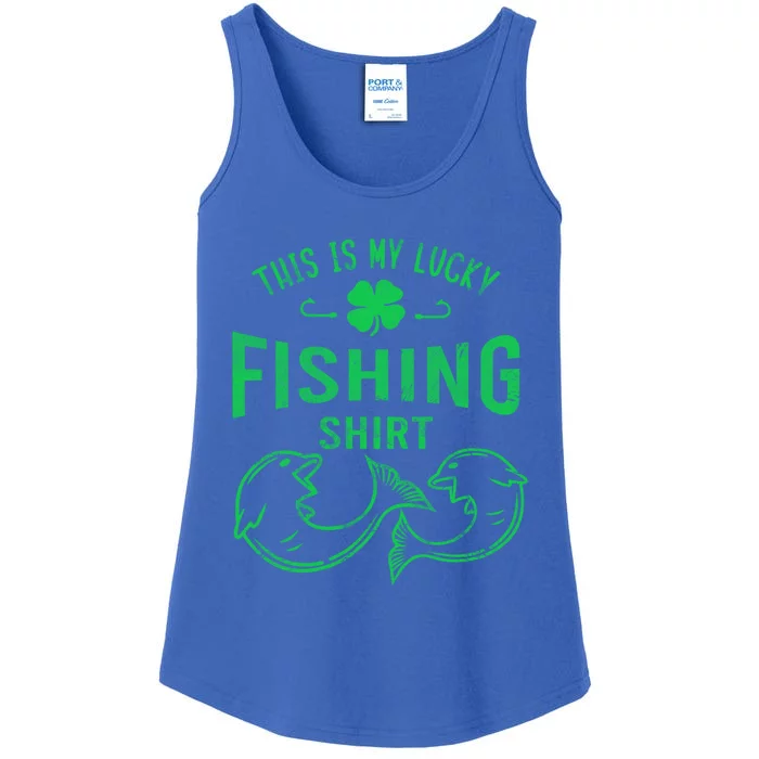 Lucky Fishing Cute Gift Funny Shamrock Fisher Gift Ladies Essential Tank