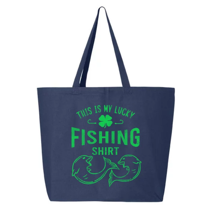 Lucky Fishing Cute Gift Funny Shamrock Fisher Gift 25L Jumbo Tote