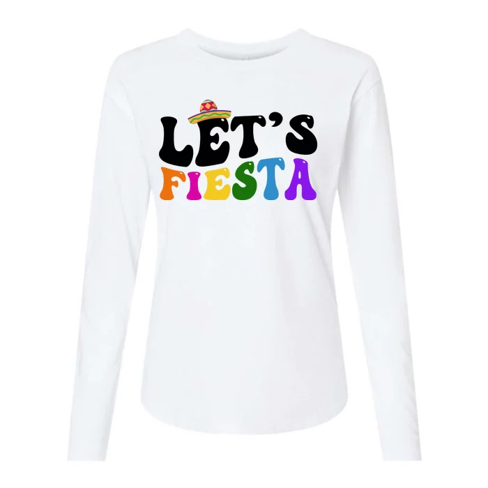 Lets Fiesta Cinco De Mayo Womens Cotton Relaxed Long Sleeve T-Shirt