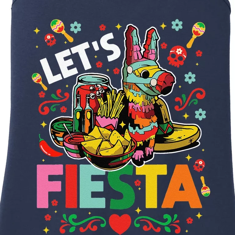 Let's Fiesta Cinco De Mayo Camisa Mexicana Hombre Ladies Essential Tank