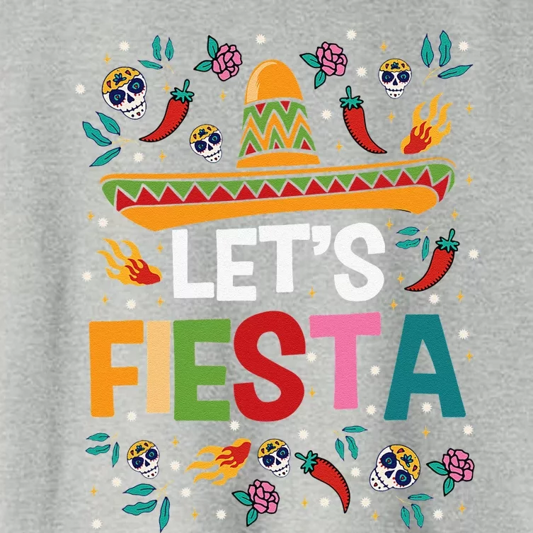 Let's Fiesta Cinco De Mayo Mexican Theme Party Guitar Lover Women's Crop Top Tee