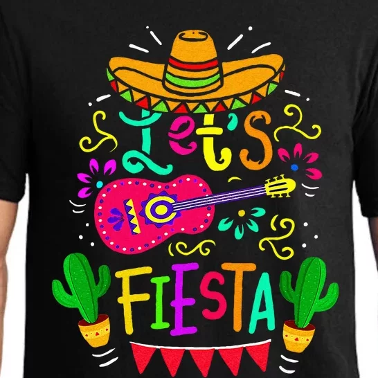 LetS Fiesta Cinco De Mayo Mexican Party Guitar Lover Pajama Set