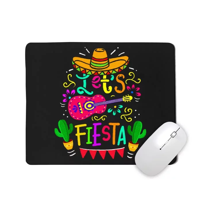 LetS Fiesta Cinco De Mayo Mexican Party Guitar Lover Mousepad