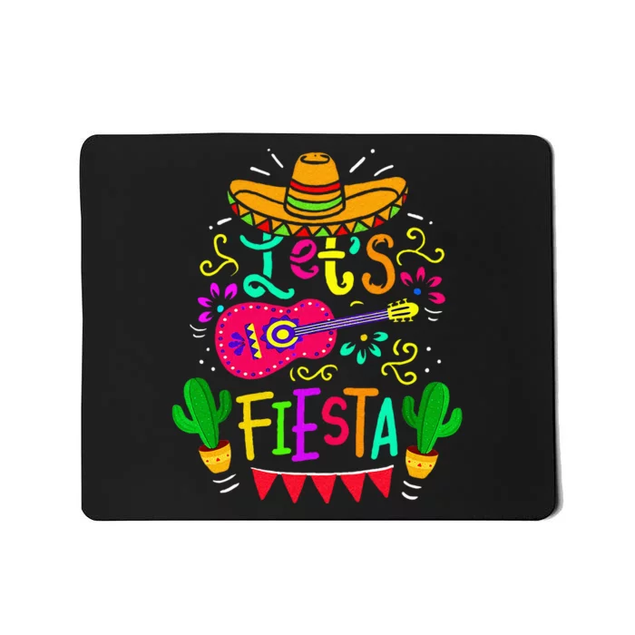 LetS Fiesta Cinco De Mayo Mexican Party Guitar Lover Mousepad