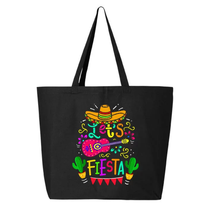 LetS Fiesta Cinco De Mayo Mexican Party Guitar Lover 25L Jumbo Tote