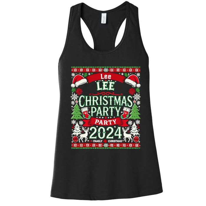 Lee Family Christmas Party 2024 Ugly Sweater Women's Racerback Tank