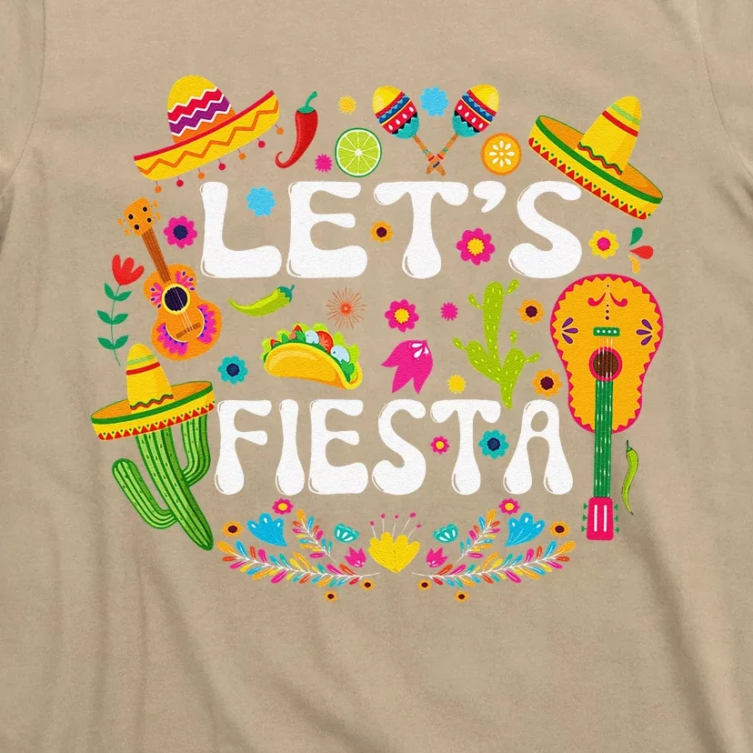 Let's Fiesta Cinco De Mayo Tee Mexican Guitar Fiesta T-Shirt