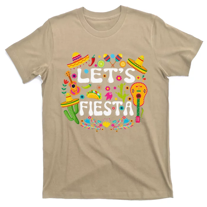 Let's Fiesta Cinco De Mayo Tee Mexican Guitar Fiesta T-Shirt