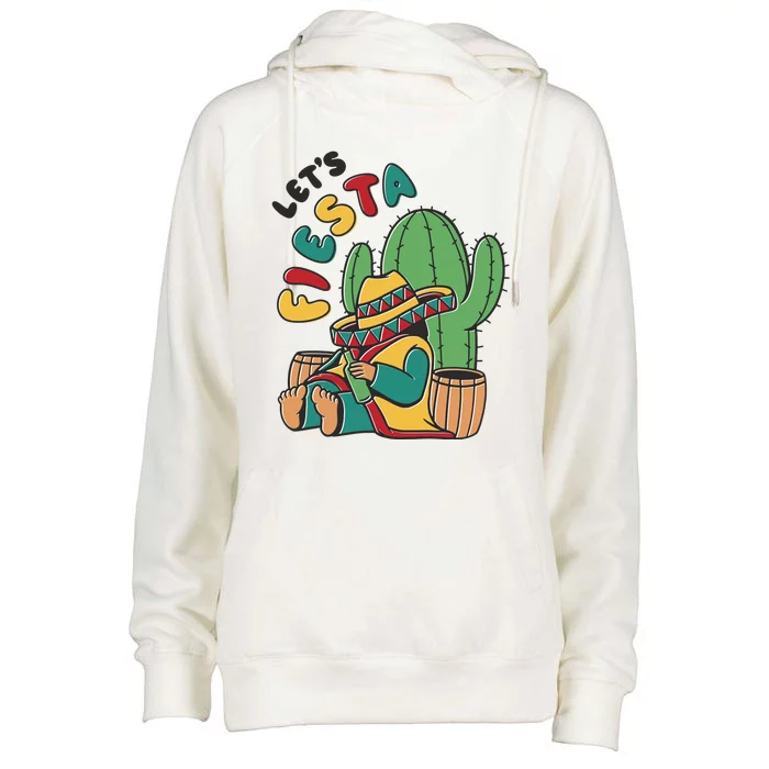 Let's Fiesta Cinco De Mayo Womens Funnel Neck Pullover Hood