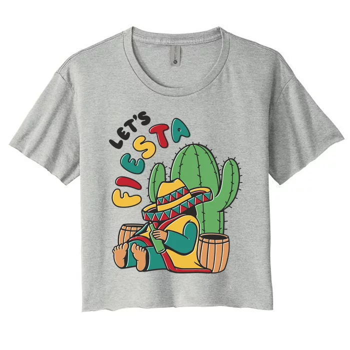 Let's Fiesta Cinco De Mayo Women's Crop Top Tee