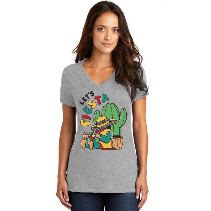 Let's Fiesta Cinco De Mayo Women's V-Neck T-Shirt