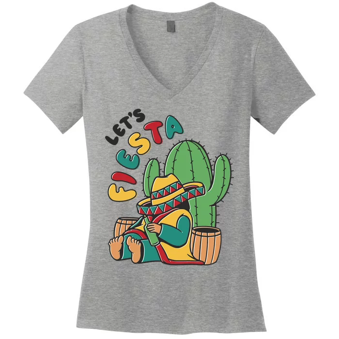 Let's Fiesta Cinco De Mayo Women's V-Neck T-Shirt