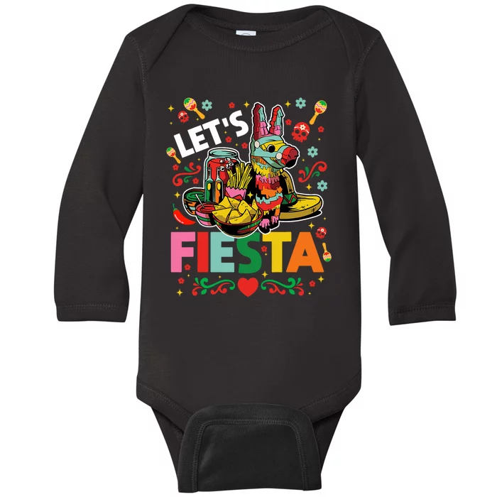 LetS Fiesta Cinco De Mayo Camisa Mexicana Hombre Baby Long Sleeve Bodysuit