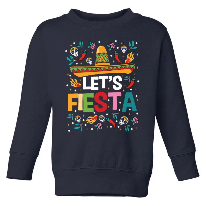 Lets Fiesta Cinco De Mayo Mexican Theme Party Guitar Lover Toddler Sweatshirt