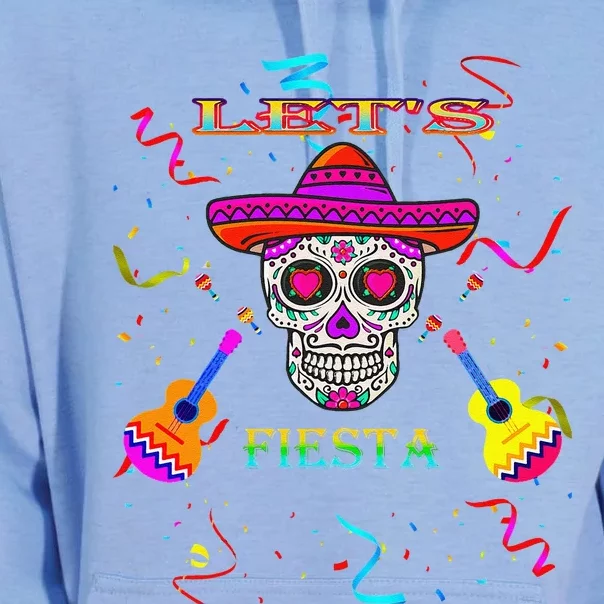 Let's Fiesta, Cinco De Mayo Party Day Cute' Sugar Skull Unisex Surf Hoodie