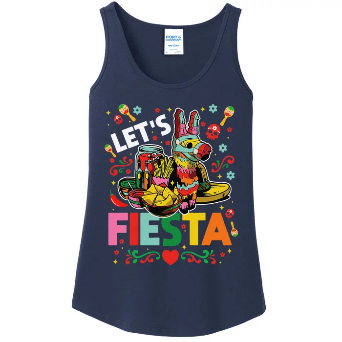 LetS Fiesta Cinco De Mayo Camisa Mexicana Hombre Ladies Essential Tank