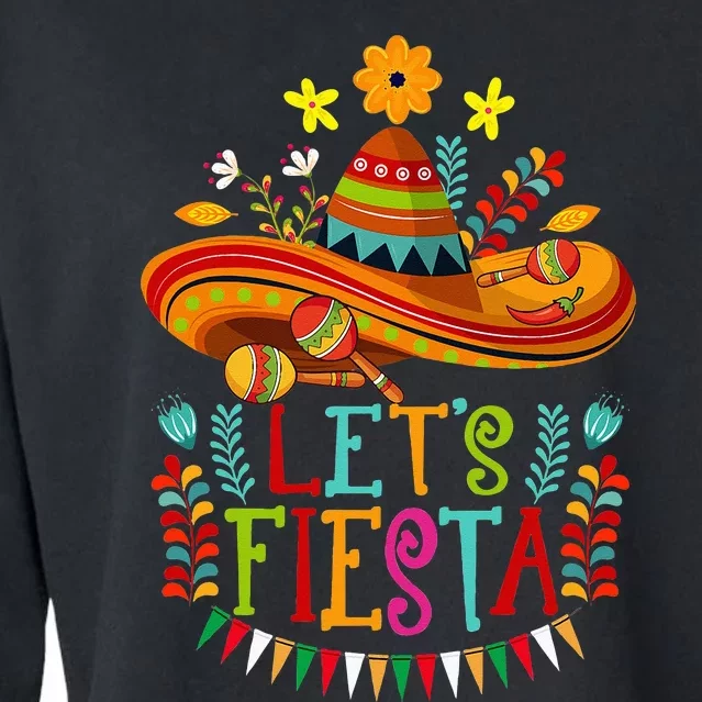 Lets Fiesta Cinco De Mayo Sombrero Cropped Pullover Crew