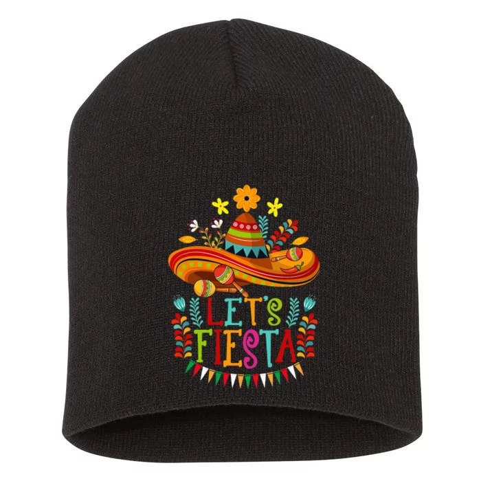 Lets Fiesta Cinco De Mayo Sombrero Short Acrylic Beanie