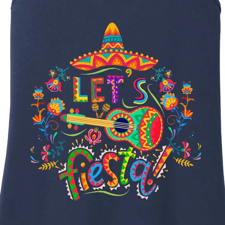 LetS Fiesta Cinco De Mayo Fiesta Squad Sombrero Hat Mexican Ladies Essential Tank