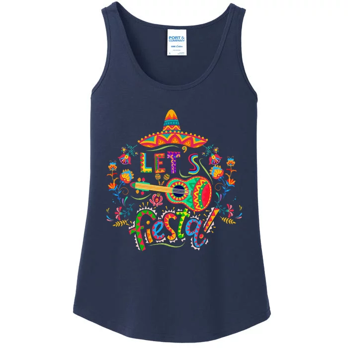 LetS Fiesta Cinco De Mayo Fiesta Squad Sombrero Hat Mexican Ladies Essential Tank