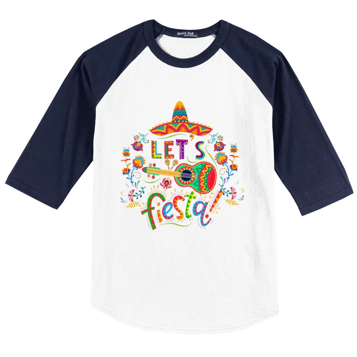 LetS Fiesta Cinco De Mayo Fiesta Squad Sombrero Hat Mexican Baseball Sleeve Shirt