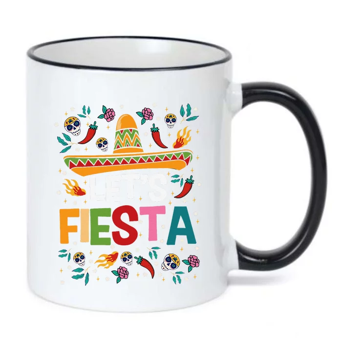 LetS Fiesta Cinco De Mayo Mexican Theme Party Guitar Lover Black Color Changing Mug