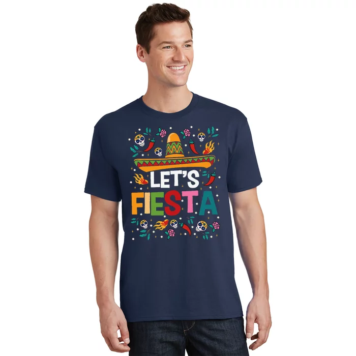 LetS Fiesta Cinco De Mayo Mexican Theme Party Guitar Lover T-Shirt