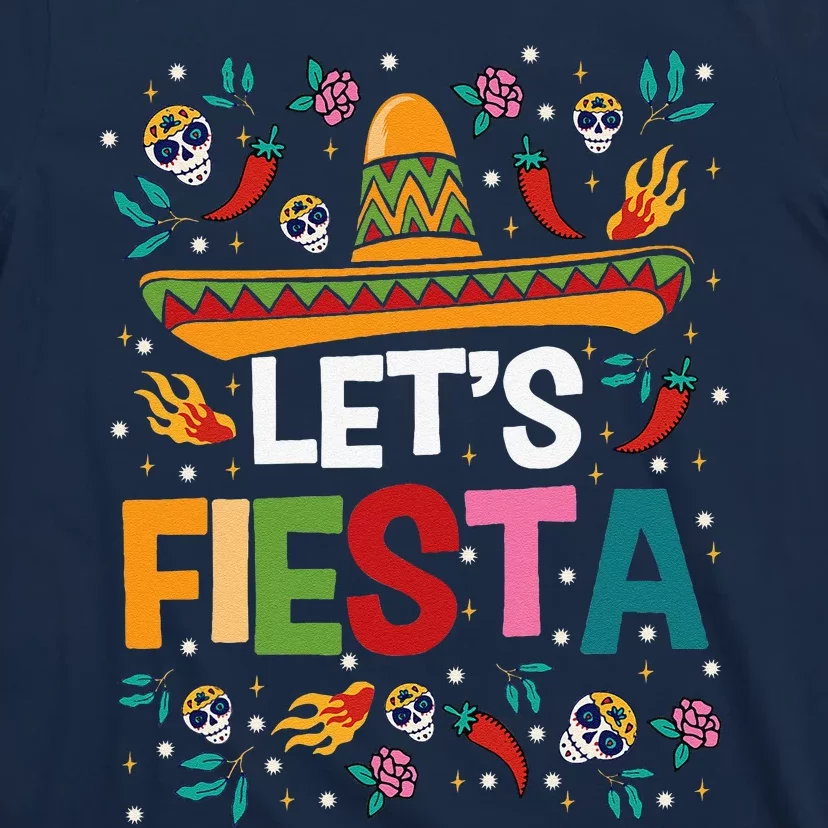 LetS Fiesta Cinco De Mayo Mexican Theme Party Guitar Lover T-Shirt