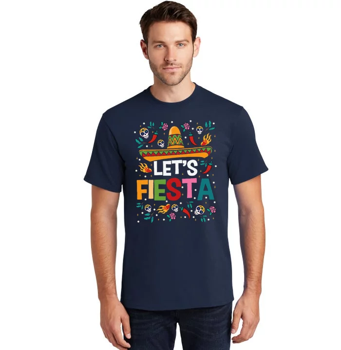 LetS Fiesta Cinco De Mayo Mexican Theme Party Guitar Lover Tall T-Shirt