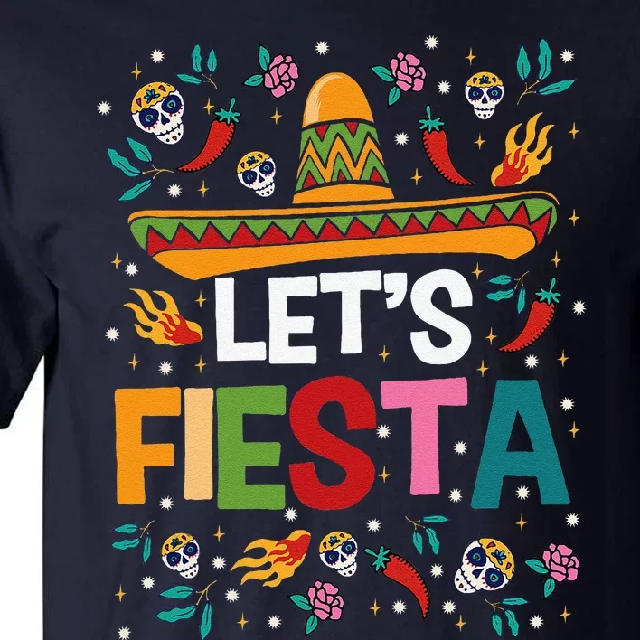 LetS Fiesta Cinco De Mayo Mexican Theme Party Guitar Lover Tall T-Shirt