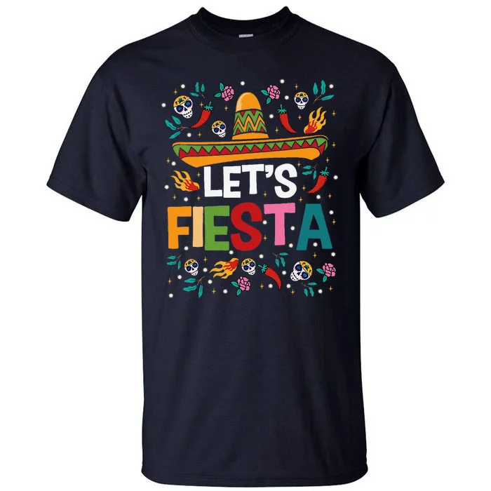 LetS Fiesta Cinco De Mayo Mexican Theme Party Guitar Lover Tall T-Shirt