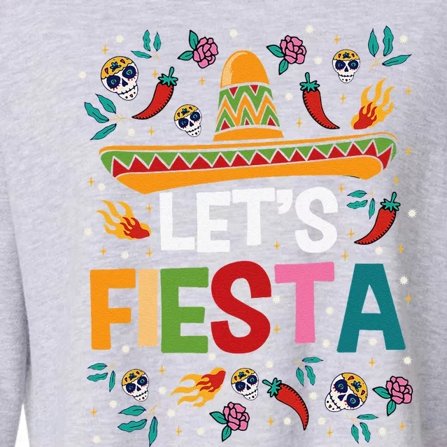 LetS Fiesta Cinco De Mayo Mexican Theme Party Guitar Lover Cropped Pullover Crew